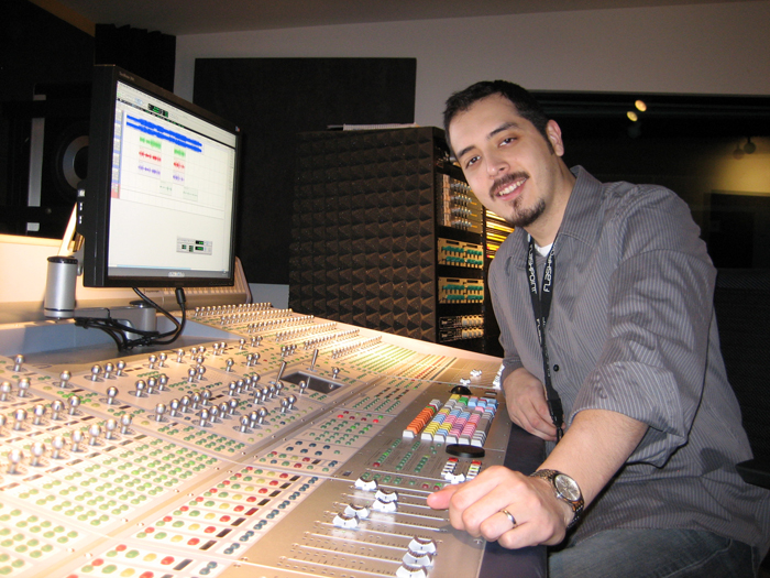Dan Macias in the recording studio