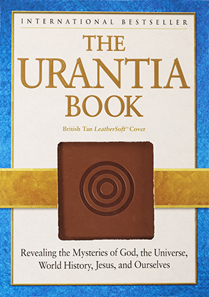 La edición LeatherSoft™ estilo inglés de El libro de Urantia dentro de su caja