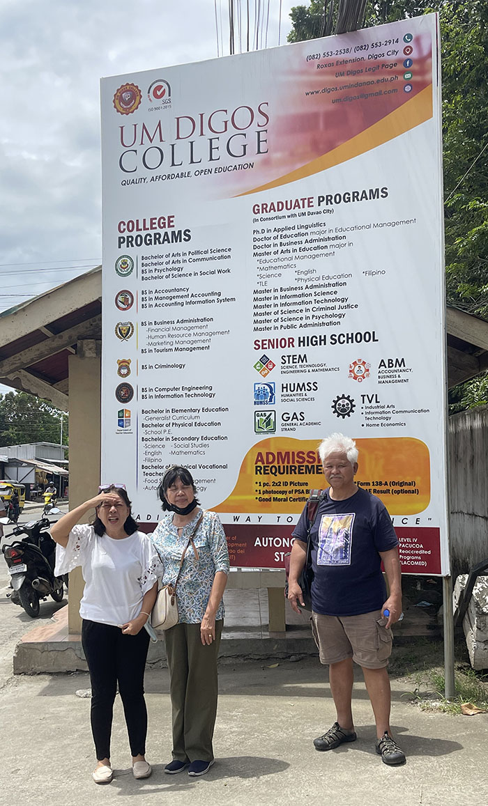 University of Mindanao, Digos. Eugene and Belen Asidao