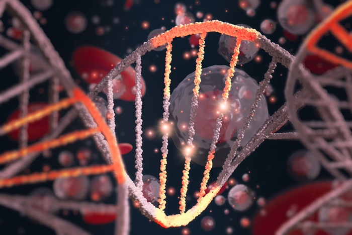 Abstract DNA Structure Concept 3d Render