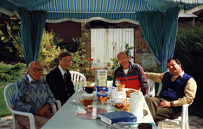 1991. Jacques Dupont, Seppo Kanerva, Richard Keeler, Georges Michelson Dupont. July 1991, Blennes, France