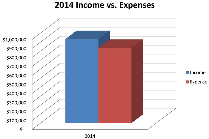2014 Income vs Expenses 2014 Income vs Expenses