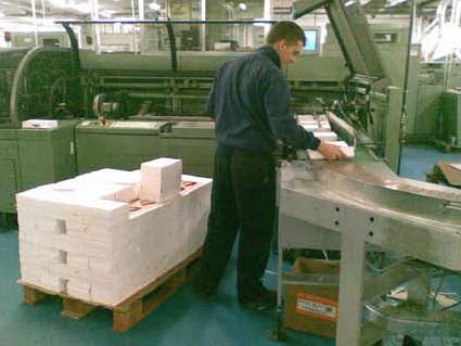 Shrink-wrapping the books for distribution