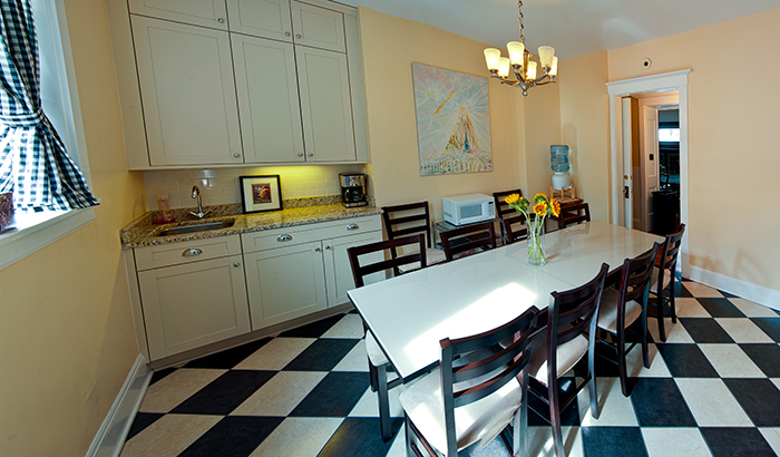 Renovated second-floor breakfast room