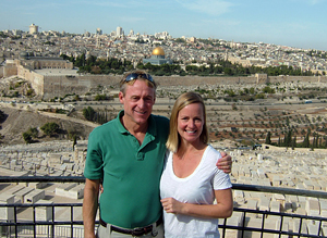 Mo and Jen Siegel outside Jerusalem