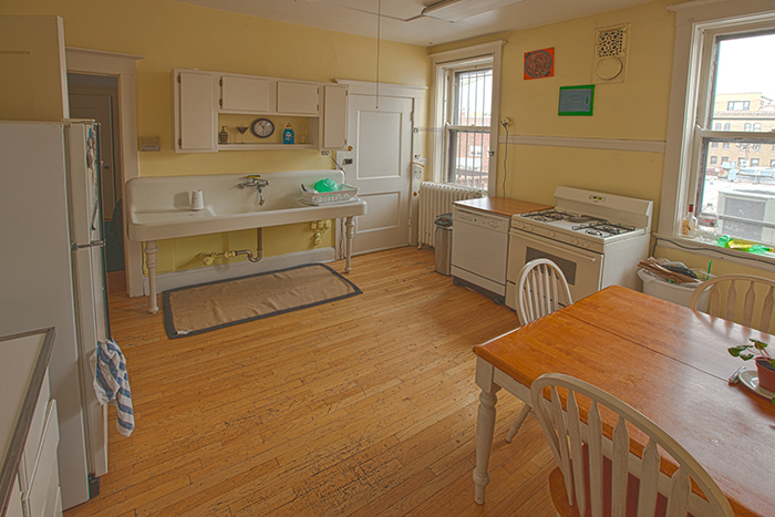 Unrenovated third-floor kitchen