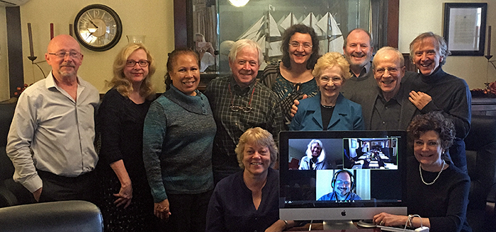 Dennis Sword, Judy Cosky, Pam Maunakea, David Elders, Olga Lopez, Betty Zehr, Georges Michelson-Dupont, Ralph Zehr, and Guy Perron, Susan Flacks and Joanne Strobel, Marta Elders, Michael Zehr