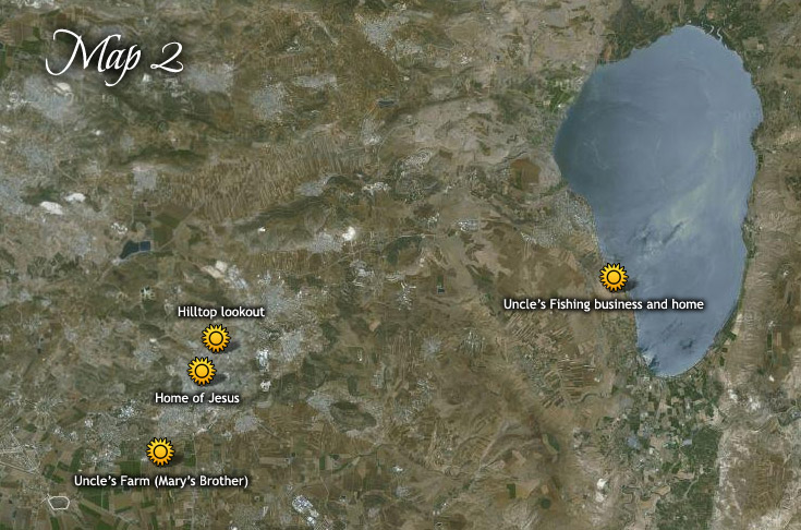 Childhood of Jesus - Locations of places visited