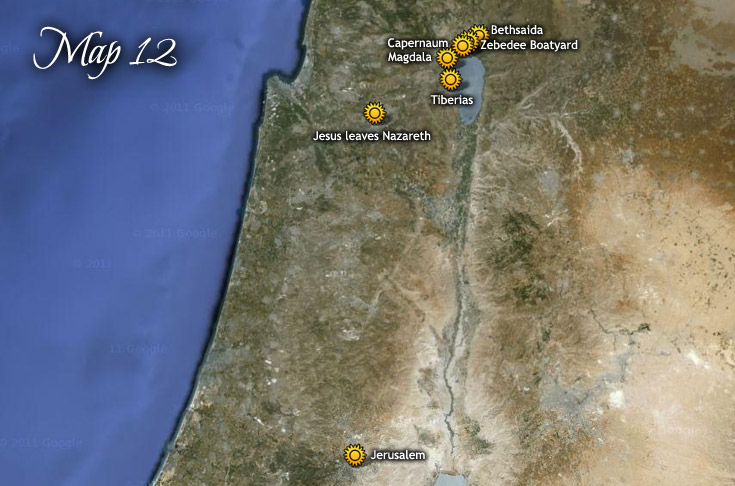 Jesús deja Nazaret para ir a los astilleros de Zebedeo y Jerusalén