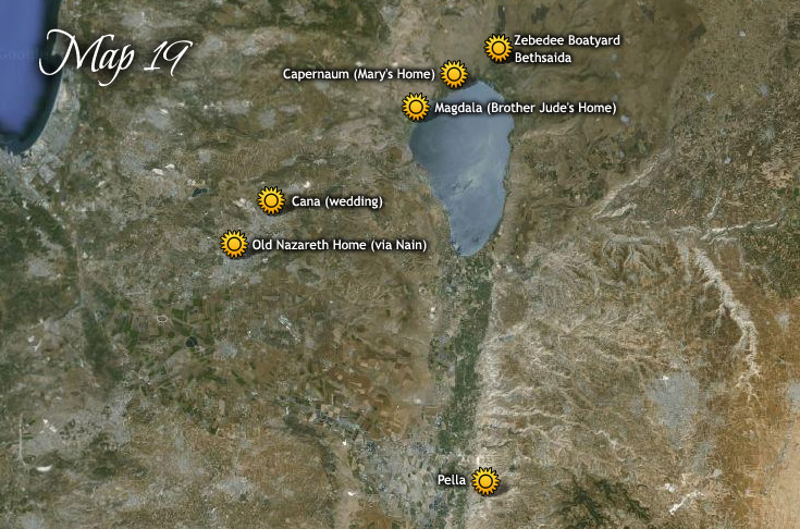 Journey from Pella, through Nazareth to Bethsaida & Cana