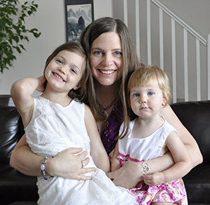 Tamara Strumfeld with her two daughters, Bettina and Tilly