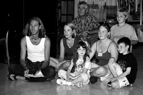 Young readers and Bert Cobb (rear)